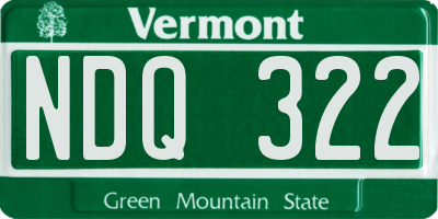 VT license plate NDQ322