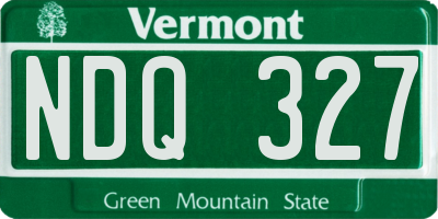 VT license plate NDQ327
