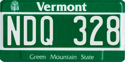 VT license plate NDQ328