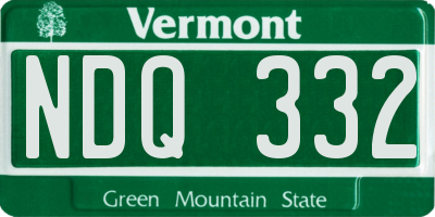VT license plate NDQ332