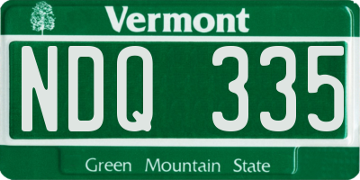 VT license plate NDQ335