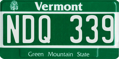 VT license plate NDQ339