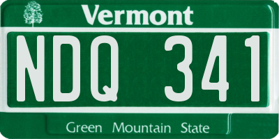 VT license plate NDQ341