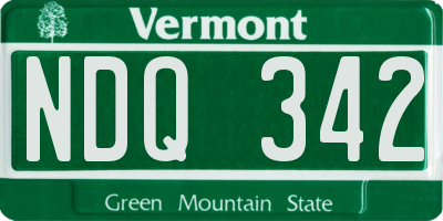 VT license plate NDQ342