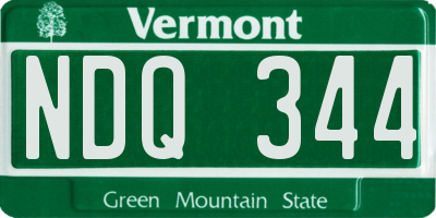 VT license plate NDQ344
