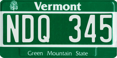 VT license plate NDQ345