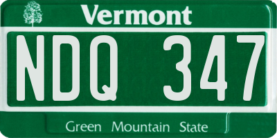 VT license plate NDQ347