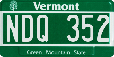 VT license plate NDQ352