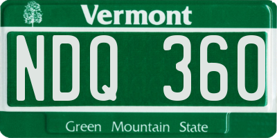 VT license plate NDQ360