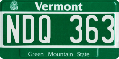 VT license plate NDQ363