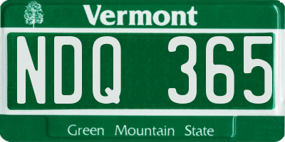 VT license plate NDQ365