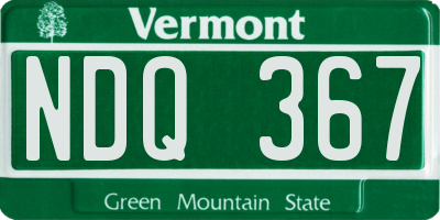 VT license plate NDQ367
