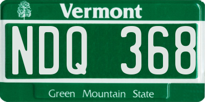 VT license plate NDQ368