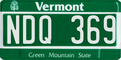 VT license plate NDQ369
