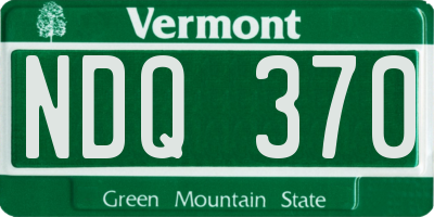 VT license plate NDQ370