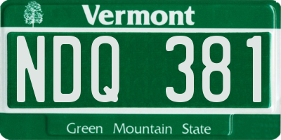 VT license plate NDQ381