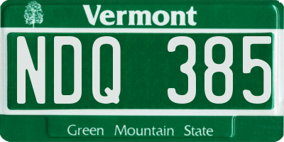 VT license plate NDQ385