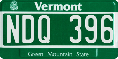 VT license plate NDQ396
