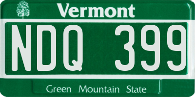 VT license plate NDQ399