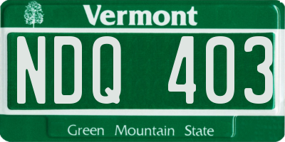 VT license plate NDQ403