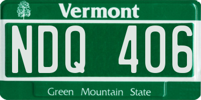 VT license plate NDQ406