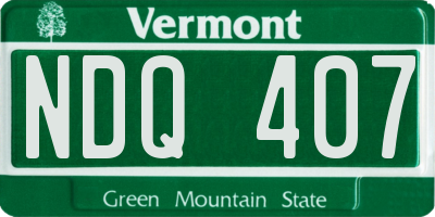 VT license plate NDQ407