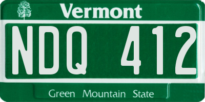 VT license plate NDQ412