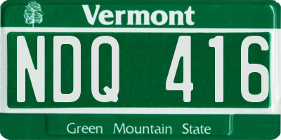 VT license plate NDQ416