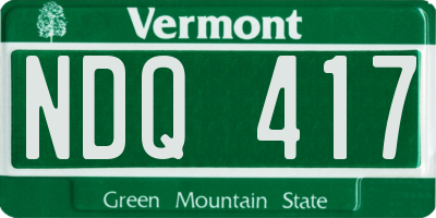 VT license plate NDQ417