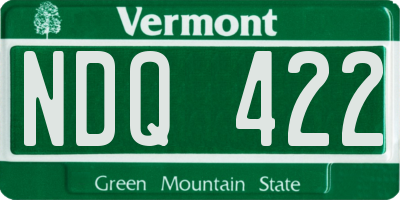 VT license plate NDQ422