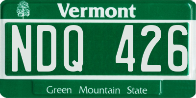 VT license plate NDQ426