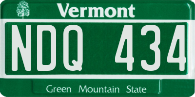 VT license plate NDQ434