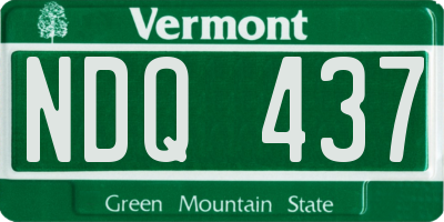 VT license plate NDQ437
