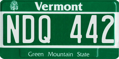 VT license plate NDQ442