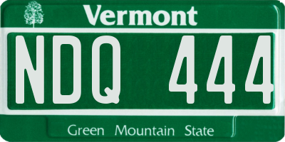 VT license plate NDQ444