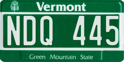 VT license plate NDQ445