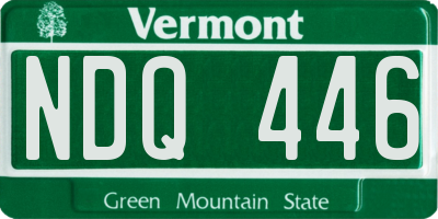 VT license plate NDQ446