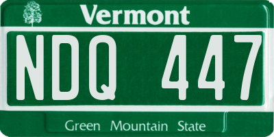 VT license plate NDQ447