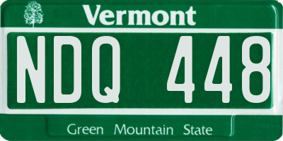 VT license plate NDQ448