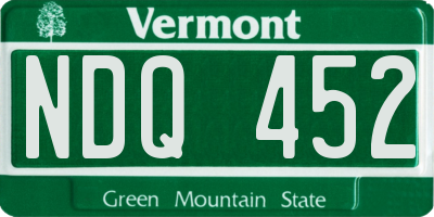 VT license plate NDQ452