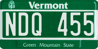 VT license plate NDQ455