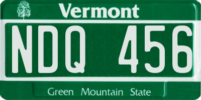 VT license plate NDQ456