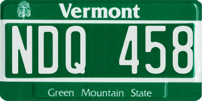 VT license plate NDQ458