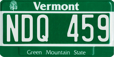 VT license plate NDQ459
