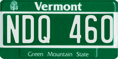 VT license plate NDQ460