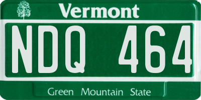 VT license plate NDQ464