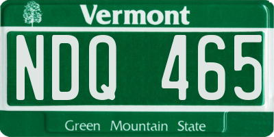 VT license plate NDQ465