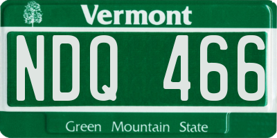 VT license plate NDQ466