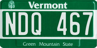 VT license plate NDQ467