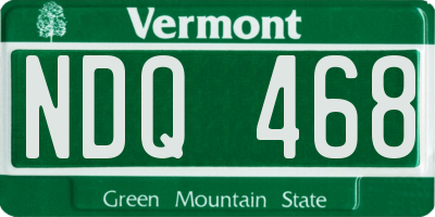 VT license plate NDQ468